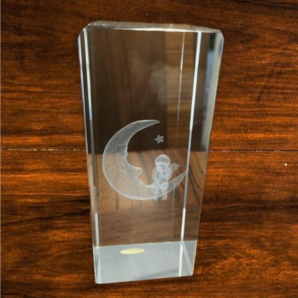 Crystal Angel on the Moon and Star Figurine Cube New - Picture 9 of 13